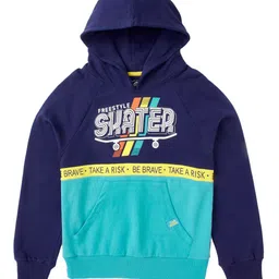 Cub McPaws Boys Blue Printed Hooded Sweatshirt-image-25