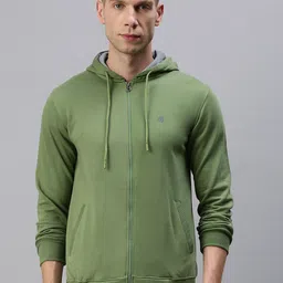 ONN Men Olive Green Hooded Sweatshirt-image-85
