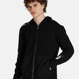 Puma Men Black Hooded Cotton Track Sweatshirt-image-62