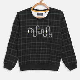 Octave Boys Black Checked Sweatshirt-picture-43