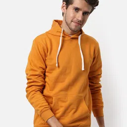 Campus Sutra Men Yellow Hooded Sweatshirt-image-20