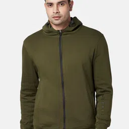 Ajile by Pantaloons Men Green Hooded Sweatshirt-image-30