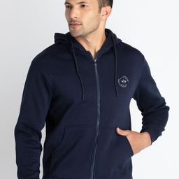 Status Quo Kangaroo Pocket Hooded Front-Open Cotton Sweatshirt-image-64