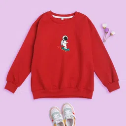 NUSYL Kids Graphic Printed Fleece Oversized Sweatshirt-picture-31
