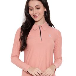 DIAZ Women Polo Collar Slim Fit T-shirt-image-76
