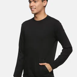 IMPACKT Men Black Solid Sweatshirt image 2