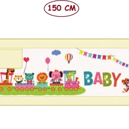 1 Cream Baby Bed Fence Gate Security Guard Railing Playpens Rail for Newborn - 1.5 m-image-2