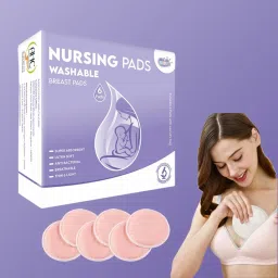 Ultra Soft Reusable Nursing Breast Pads - Leak-Proof, Washable (6 Pads) Nursing Breast Pad-image-41