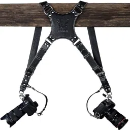 SUPERNIC Leather Dual Camera Strap with Snap Shackle Hooks Strap-20