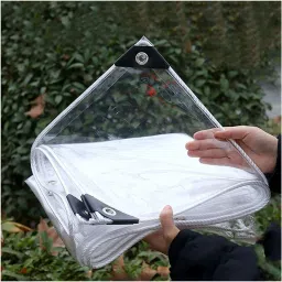 Transparent Cloth Plastic Sheet 5 ft x 7 ft Tent - For Tarpaulin with Grommets and Reinforced Edges Rain Insulation Sunscreen Balcony-image-17