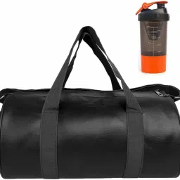 15 L Gym Duffel Bag - Leather Gym Bag Combo Sports ,Shaker Bottle Fitness Kit Accessories - Black-image-40