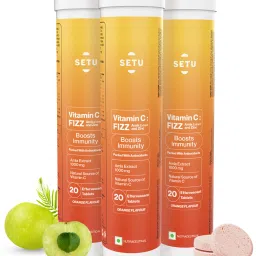 Vitamin C: Fizz - 60 Effervescent Tablets (Pack of 3) | Amla Extract and Zinc-19