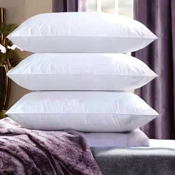 LUXURY Polyester Fibre Solid Sleeping Pillow Pack of 3-image-38