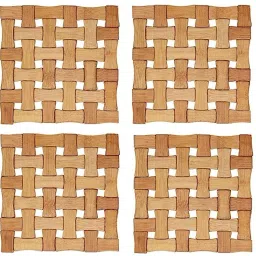 Pack of 4 Wooden Trivets Hot Pot Stand for Kitchen & Dining Table Mat Trivet-25
