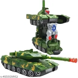palmnita Robot Tank for Kids 2 in 1 Robot Car Toy Light & Music Deform Tank Robot Car Toy image 2