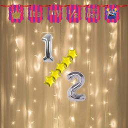 Latex & Paper 14 pcs It's My Half Birthday Decoration Combo for 6 Months Baby Photo Backdrop Balloons for Bday Decorations Star Balloon Birthday Banner Led Light (Pack of 14, Multicolor)-image-17