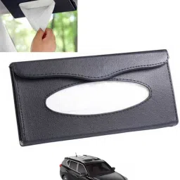 Black Leatherite Rectangle Shape Fancy Design Tissue Dispencer For Car-111 Vehicle Tissue Dispenser-image-18