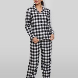 PRETTY LOVING THING Women Black & White Checked Night suit-picture-45