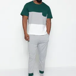 Trendyol Colourblocked Pure Cotton Night Suit-image-12