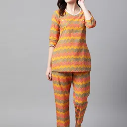 Meeranshi Striped Pure Cotton Night Suit-picture-30