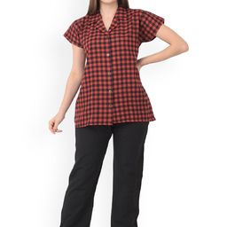 Noty Women Checked Shirt & Trousers-image-18