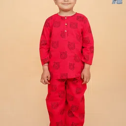 BAESD Boys Pack Of 2 Conversational Printed Pure Cotton Night Suits-21