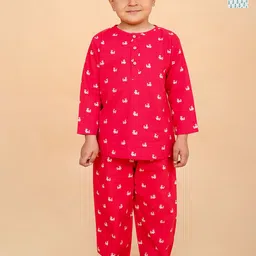 BAESD Boys Pack Of 2 Conversational Printed Pure Cotton Night Suits-12