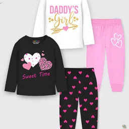 YK X Trampoline Girls Pack Of 2 Graphic Printed Night suits-26