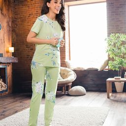 Triumph Women Green Printed Night suit-image-98