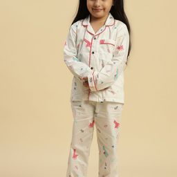 Stuffie Land Girls Graphic Printed Night suit-image-6