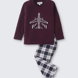 Nite Flite Boys Graphic Printed Pure Cotton Night suit-image-41