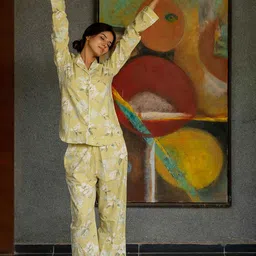 MIRCHI FASHION Floral Printed Pure Cotton Shirt With Pyjama-image-52