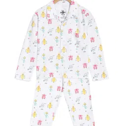 The Mom Store Kids Conversational Printed Pure Cotton Shirt With Pyjama-image-45