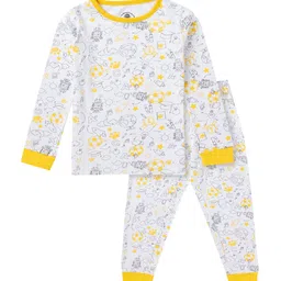 Cub McPaws Girls White & Yellow Printed Night suit-image-89