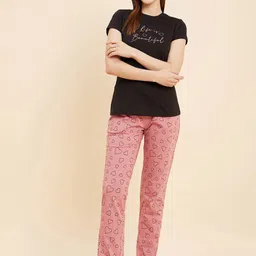 Sweet Dreams Printed T-shirt & Pyjamas-image-63