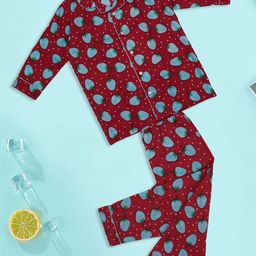 BAESD Infants Conversational Printed Lapel Collar Pure Cotton Night Suit-58