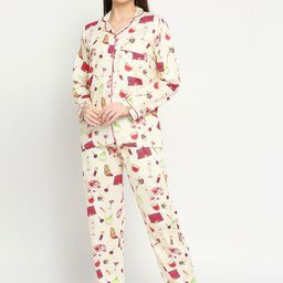 Pyjama Party Women Printed Cotton Night suit-image-79