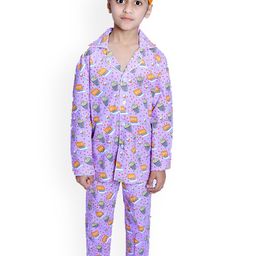 Little Musketeer Boys Conversational Printed Pure Cotton Night Suit-image-46