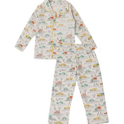 Earth Conscious Boys Grey & Yellow Printed Night suit-picture-1