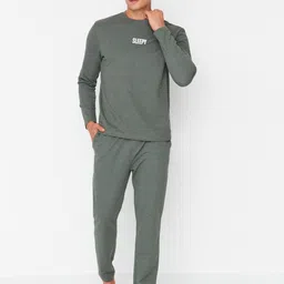 Trendyol Typography Printed Round Neck Night suit-image-21