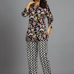 HANDICRAFT PALACE Floral Printed Pure Cotton Night Suit-image-12