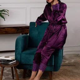 Rhe-Ana Women Purple Night suit-image-45
