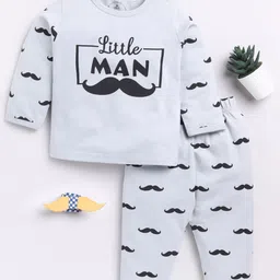 Clt.s Unisex Conversational Printed Peter Pan Collar Pure Cotton T-shirt With Pyjamas-image-25