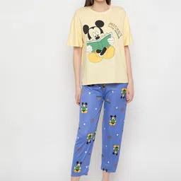 Camey Mickey Mouse Printed Cotton Night Suit-picture-39
