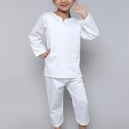 BAESD Girls V-Neck Long Sleeves Kurti & Pyjamas-image-96