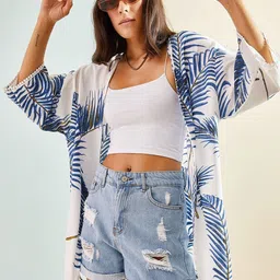 BIANCO LUCCI Printed Open Front Shrug-17