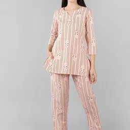 KALINI Striped Pure Cotton Night suit-image-79