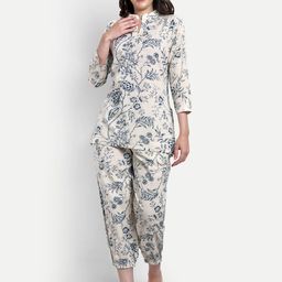 NIGHT FLOSS Floral Printed Pure Cotton Night suit-image-48
