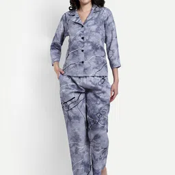 NIGHT FLOSS Abstract Printed Night Suit-image-72