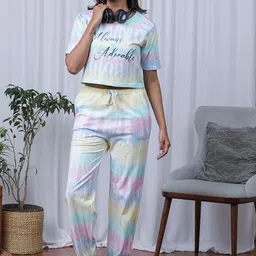 Slumber Jill Tie & Dyed Printed Pure Cotton Night suit-picture-12